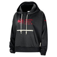 Atlanta Hawks Women's Courtside Standard Issue Performance Pullover Hoodie - Black shop