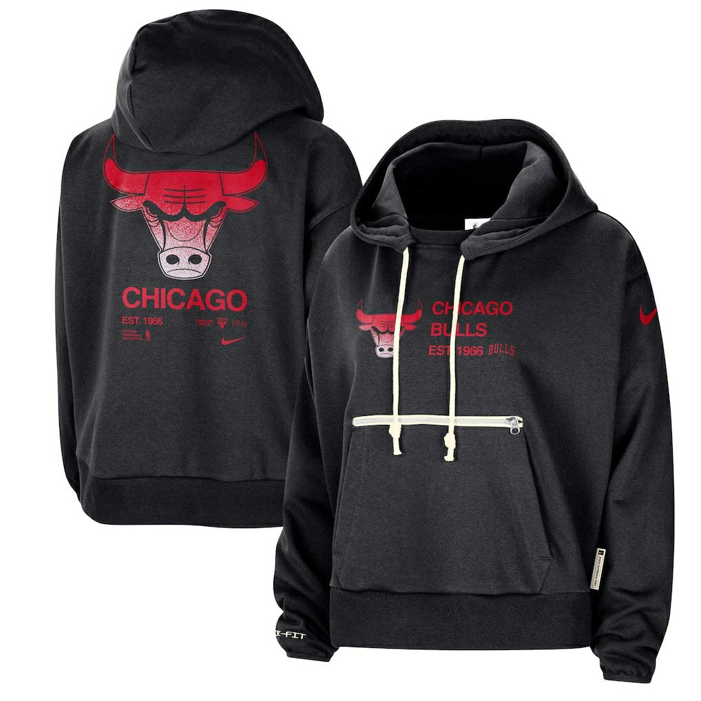 Chicago Bulls Women's Courtside Standard Issue Performance Pullover Hoodie - Black online