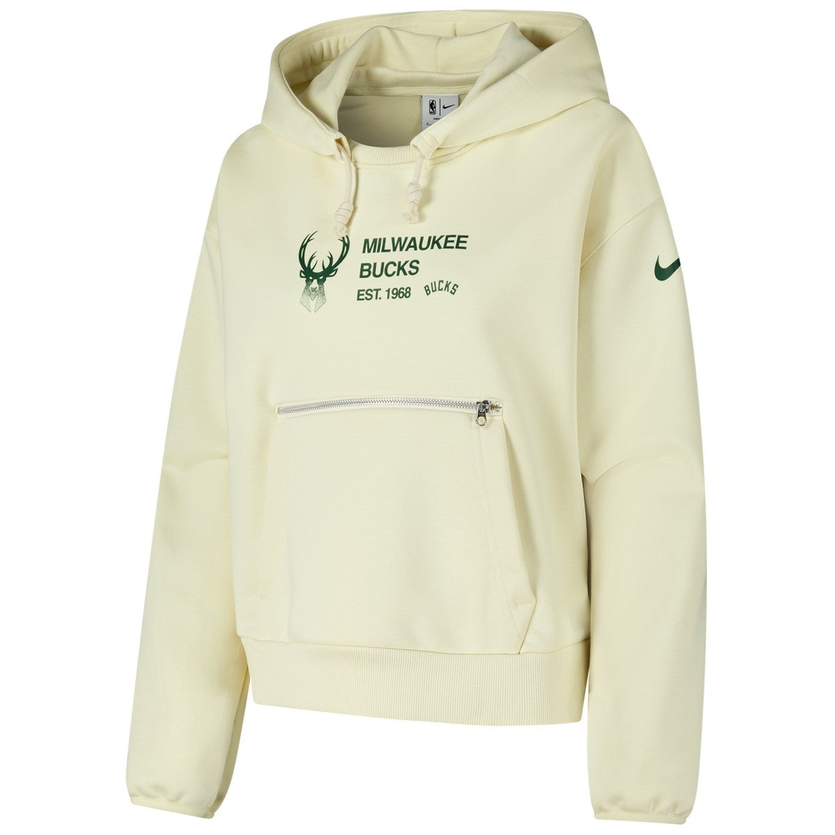 Milwaukee Bucks Women's Courtside Standard Issue Performance Pullover Hoodie - Cream online