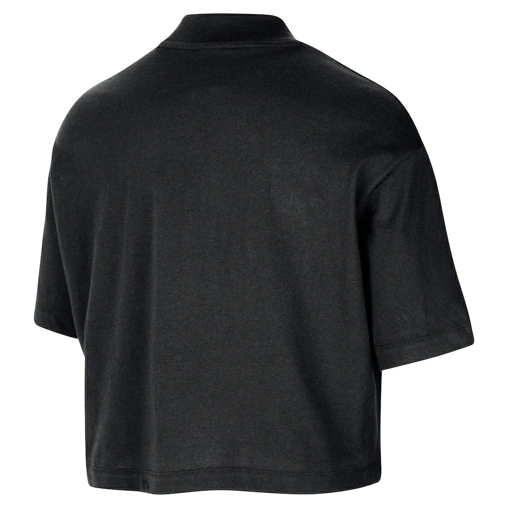 Boston Celtics Women's Courtside Mock Neck Loose Fit Cropped T-Shirt - Black on sale