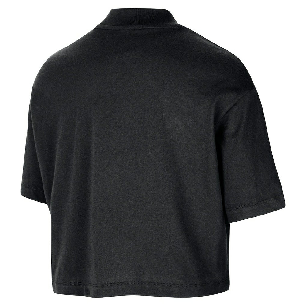 Boston Celtics Women's Courtside Mock Neck Loose Fit Cropped T-Shirt - Black on sale