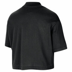 Los Angeles Lakers Women's Courtside Mock Neck Loose Fit Cropped T-Shirt - Black sale