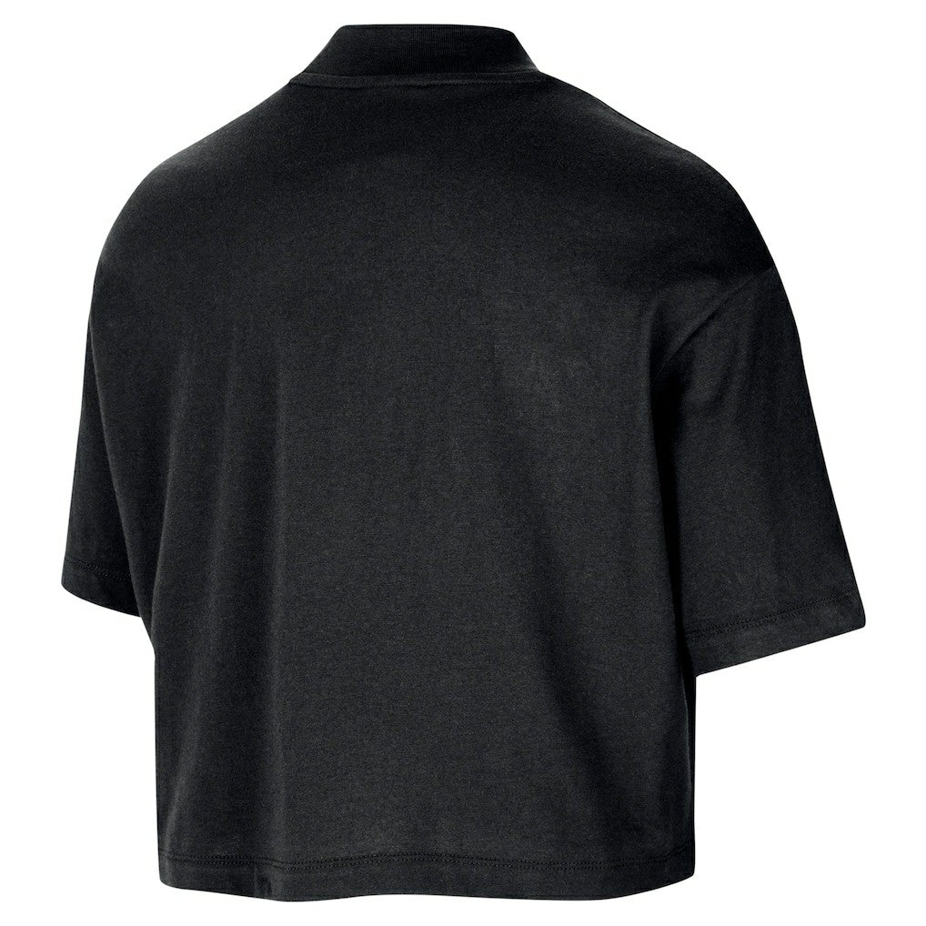 Chicago Bulls Women's Courtside Mock Neck Loose Fit Cropped T-Shirt sale - Black outlet