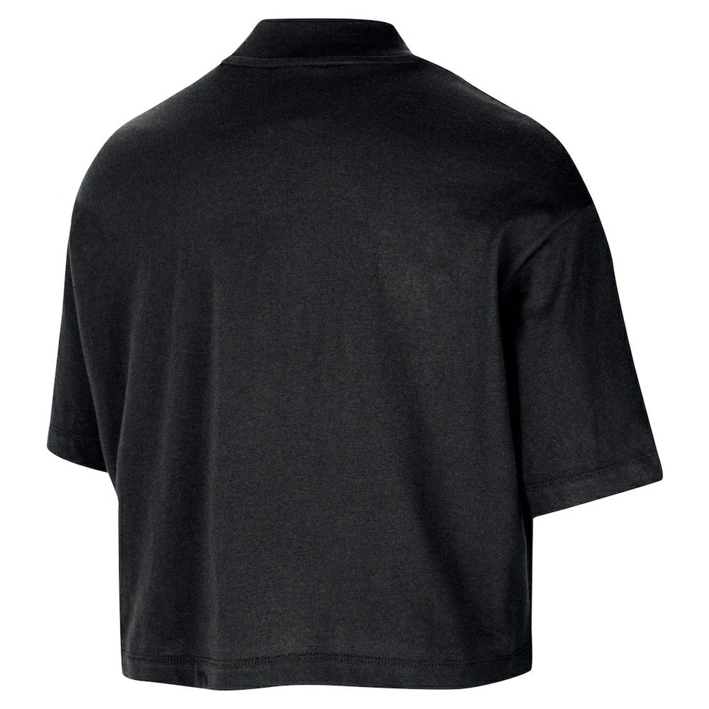 Chicago Bulls Women's Courtside Mock Neck Loose Fit Cropped T-Shirt sale - Black outlet