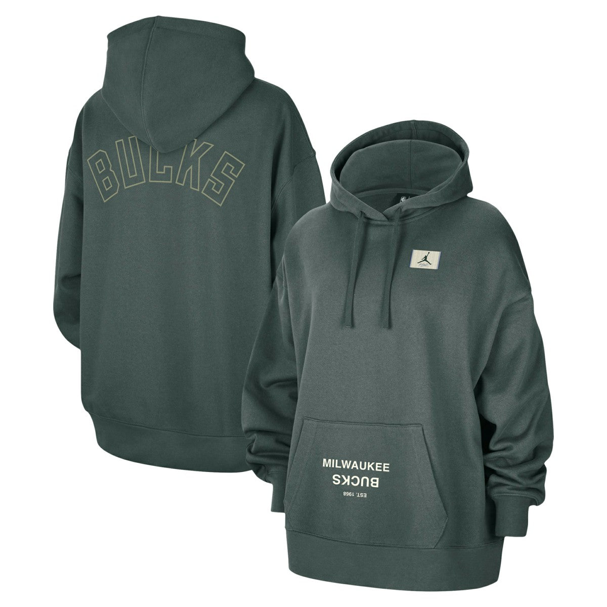 Milwaukee Bucks Jordan Brand Women's Courtside Statement Edition Oversize Pullover Hoodie - Green cheap