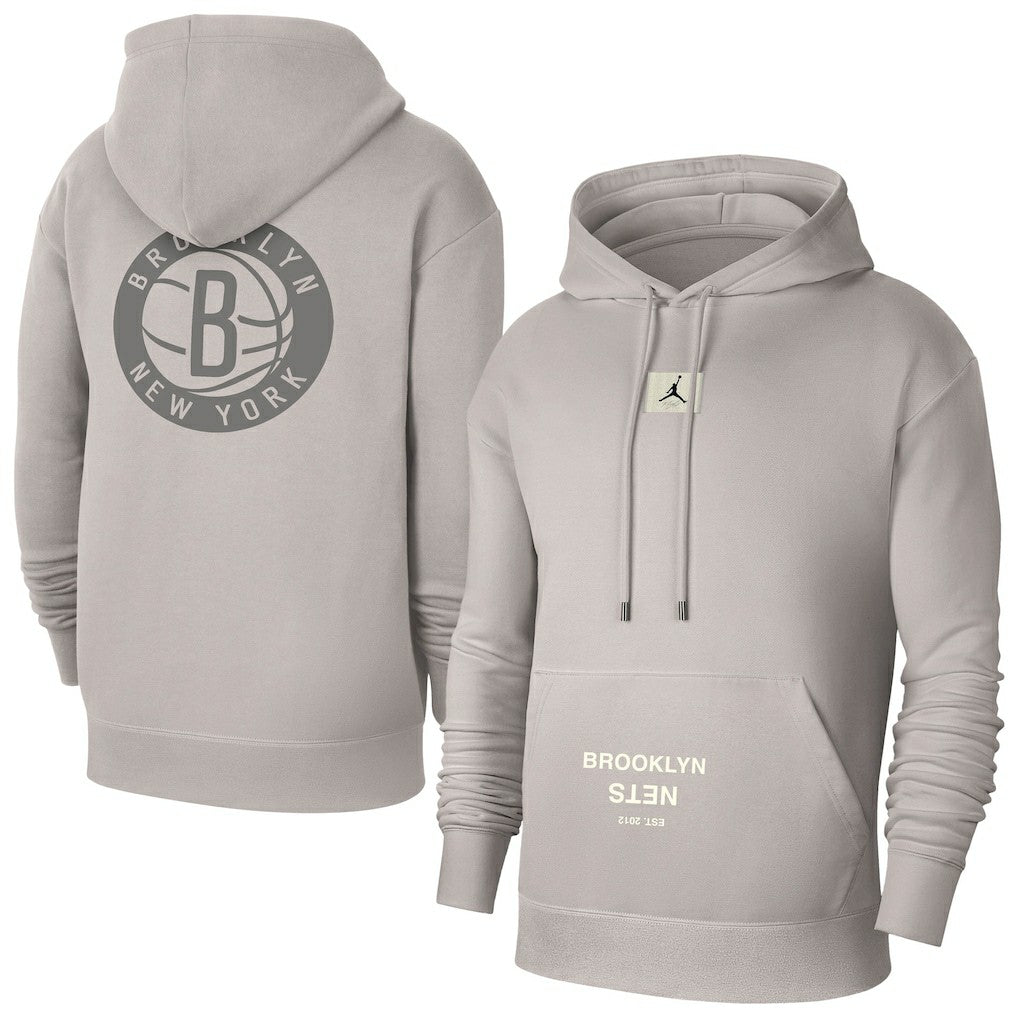 Brooklyn Nets Jordan Brand Courtside Statement Edition Pullover Hoodie - Heather Gray discount