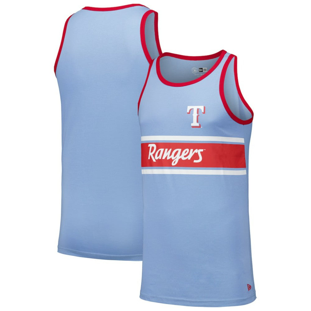Texas Rangers Jersey Ringer Tank Top Light Blue