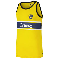 Milwaukee Brewers Jersey Ringer Tank Top Gold