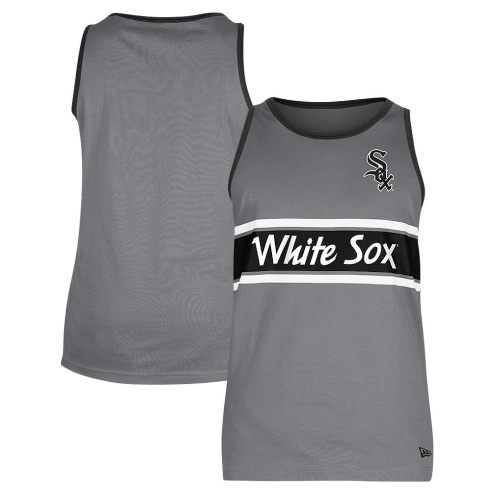 Chicago White Sox Jersey Ringer Tank Top Gray