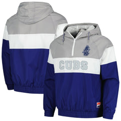 Chicago Cubs Ripstop Raglan Quarter-Zip Hoodie Windbreaker Jacket Royal