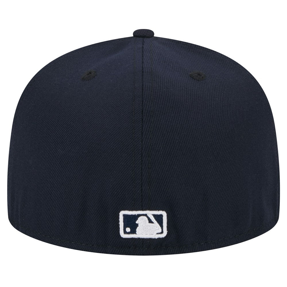Miami Marlins White Logo 59FIFTY Fitted Hat Navy