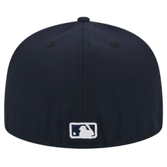 Miami Marlins White Logo 59FIFTY Fitted Hat Navy