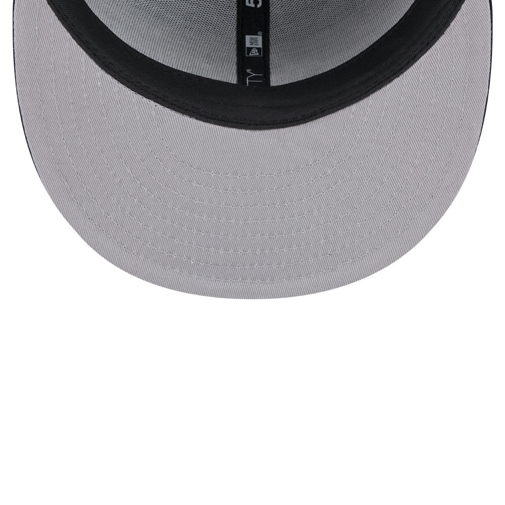Miami Marlins White Logo 59FIFTY Fitted Hat Navy