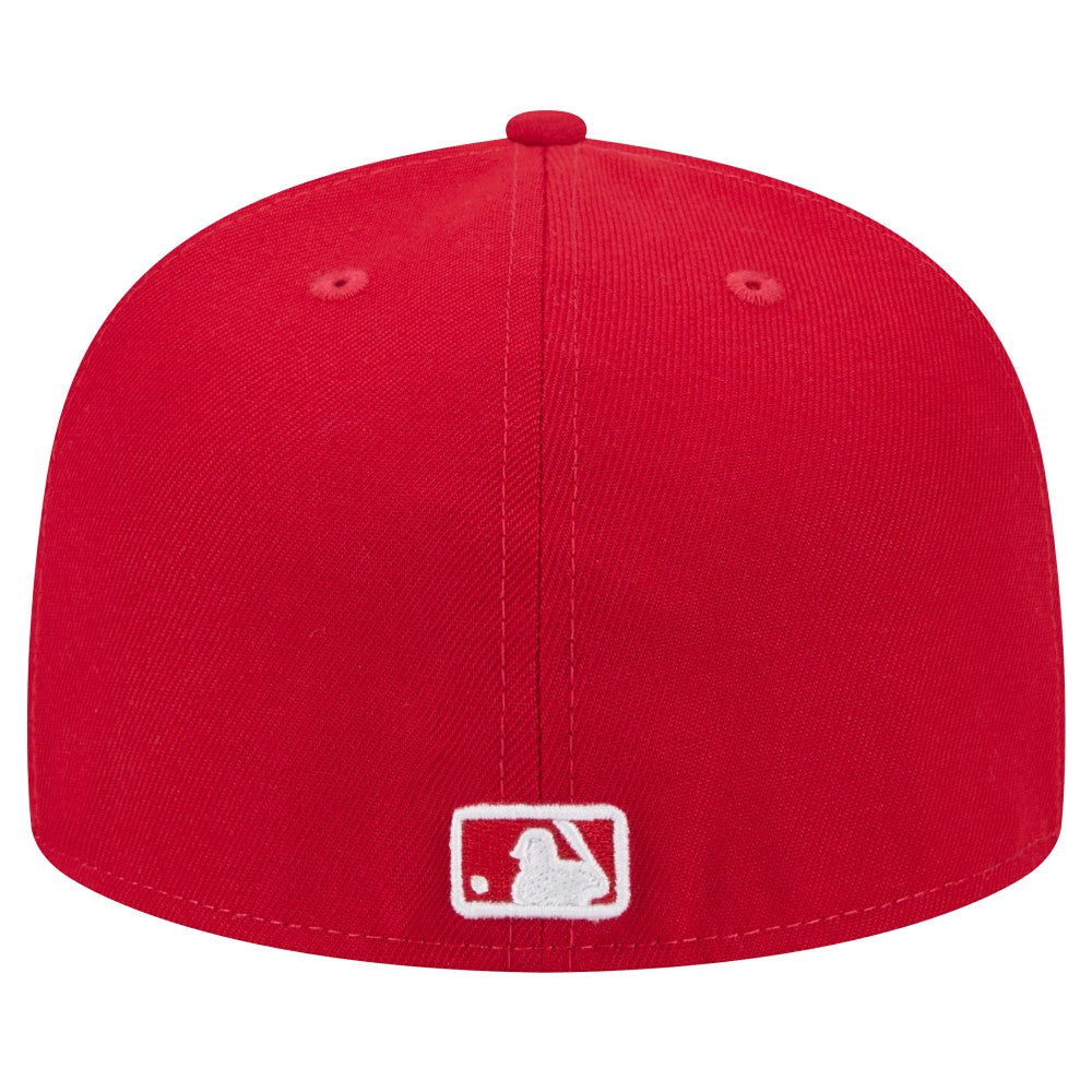 Miami Marlins White Logo 59FIFTY Fitted Hat Red