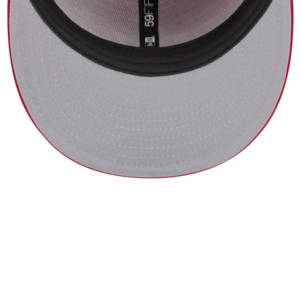 Miami Marlins White Logo 59FIFTY Fitted Hat Red