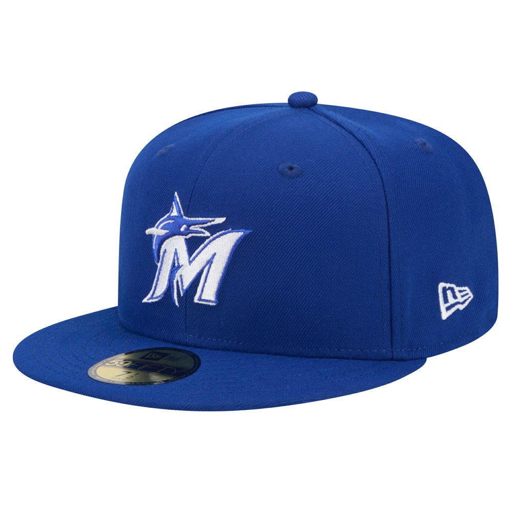 Miami Marlins White Logo 59FIFTY Fitted Hat Royal