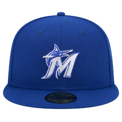 Miami Marlins White Logo 59FIFTY Fitted Hat Royal