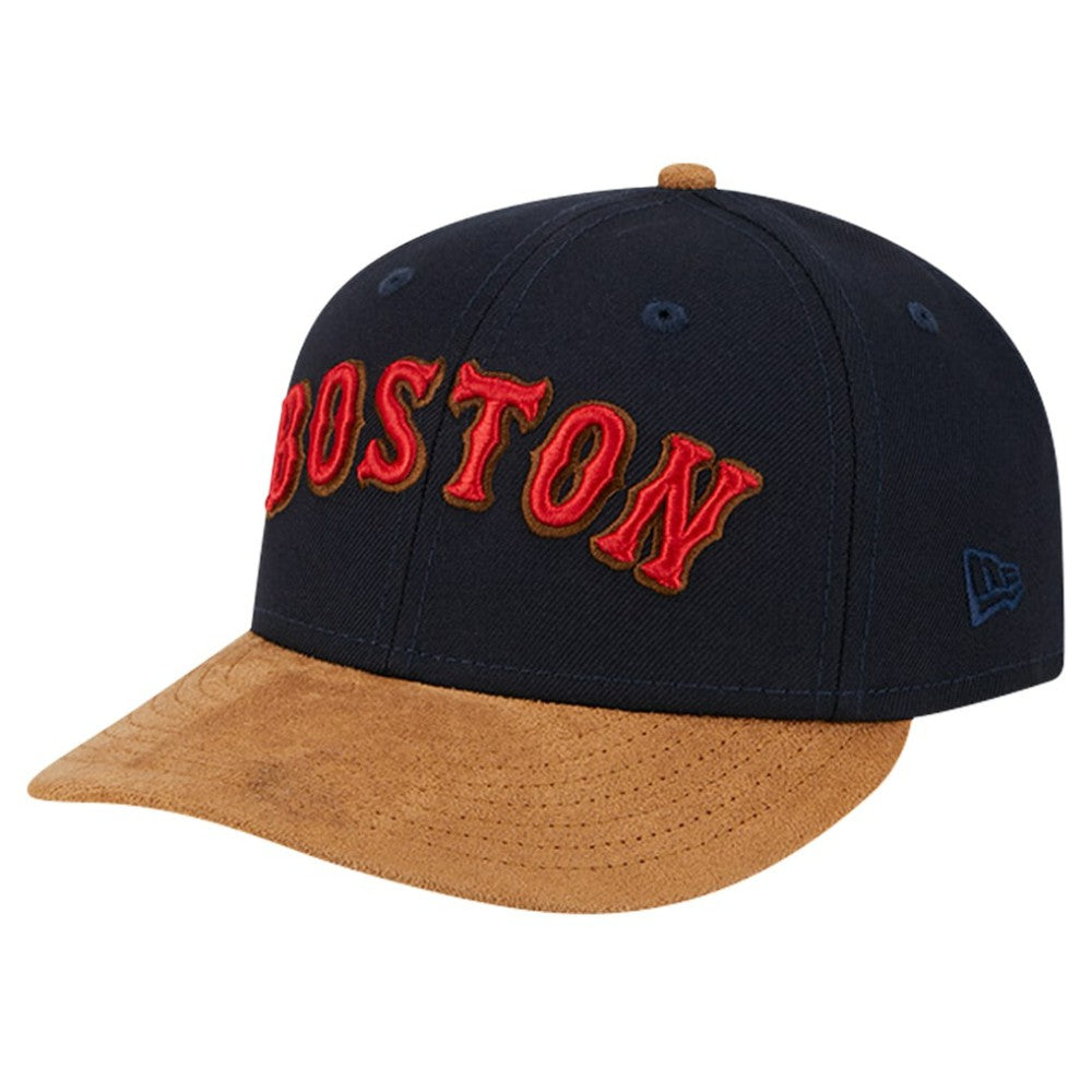 Boston Red Sox Team Suede Visor Low Profile 59FIFTY Fitted Hat Navy