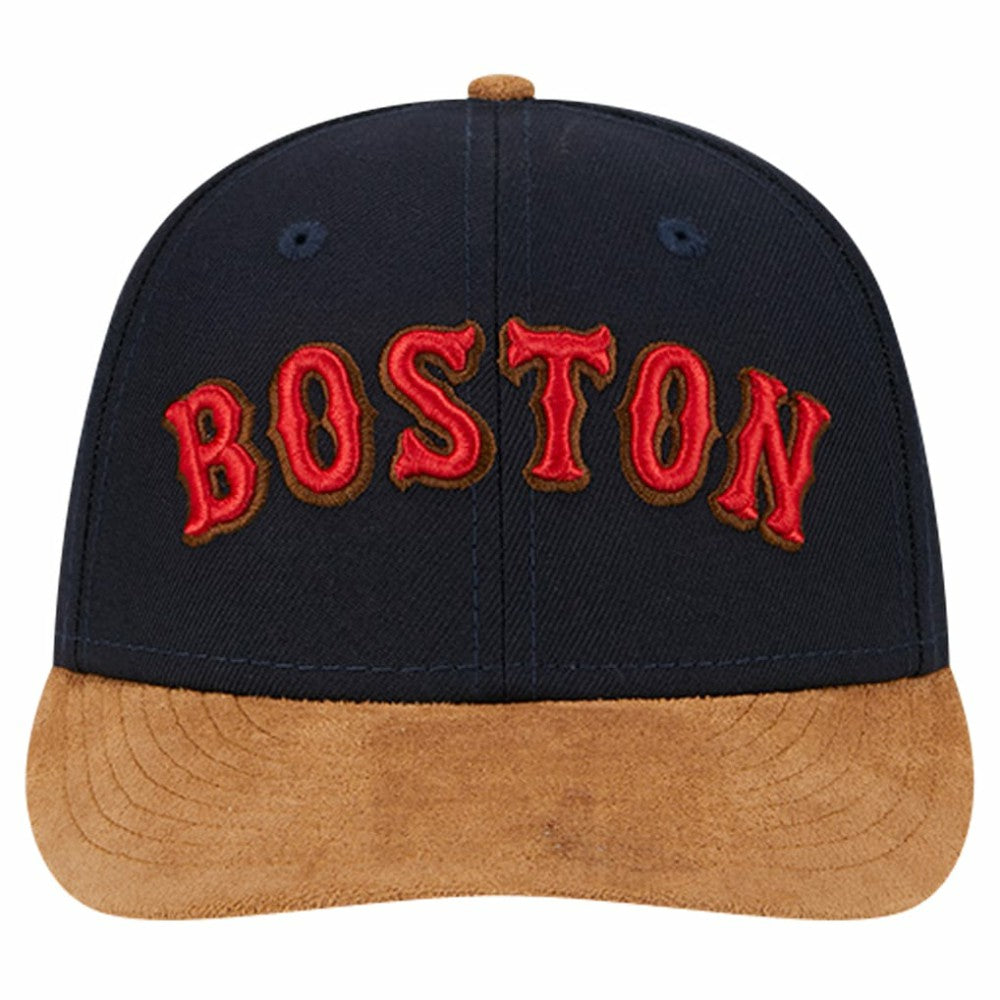 Boston Red Sox Team Suede Visor Low Profile 59FIFTY Fitted Hat Navy