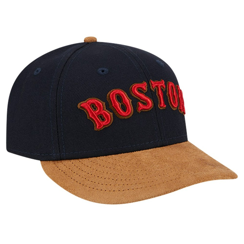 Boston Red Sox Team Suede Visor Low Profile 59FIFTY Fitted Hat Navy
