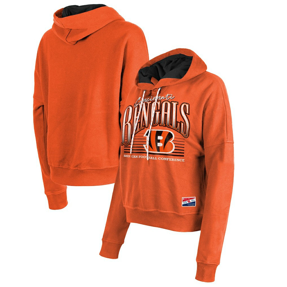 Cincinnati Bengals New Era Women's Boxy Pullover Hoodie - Orange on sale