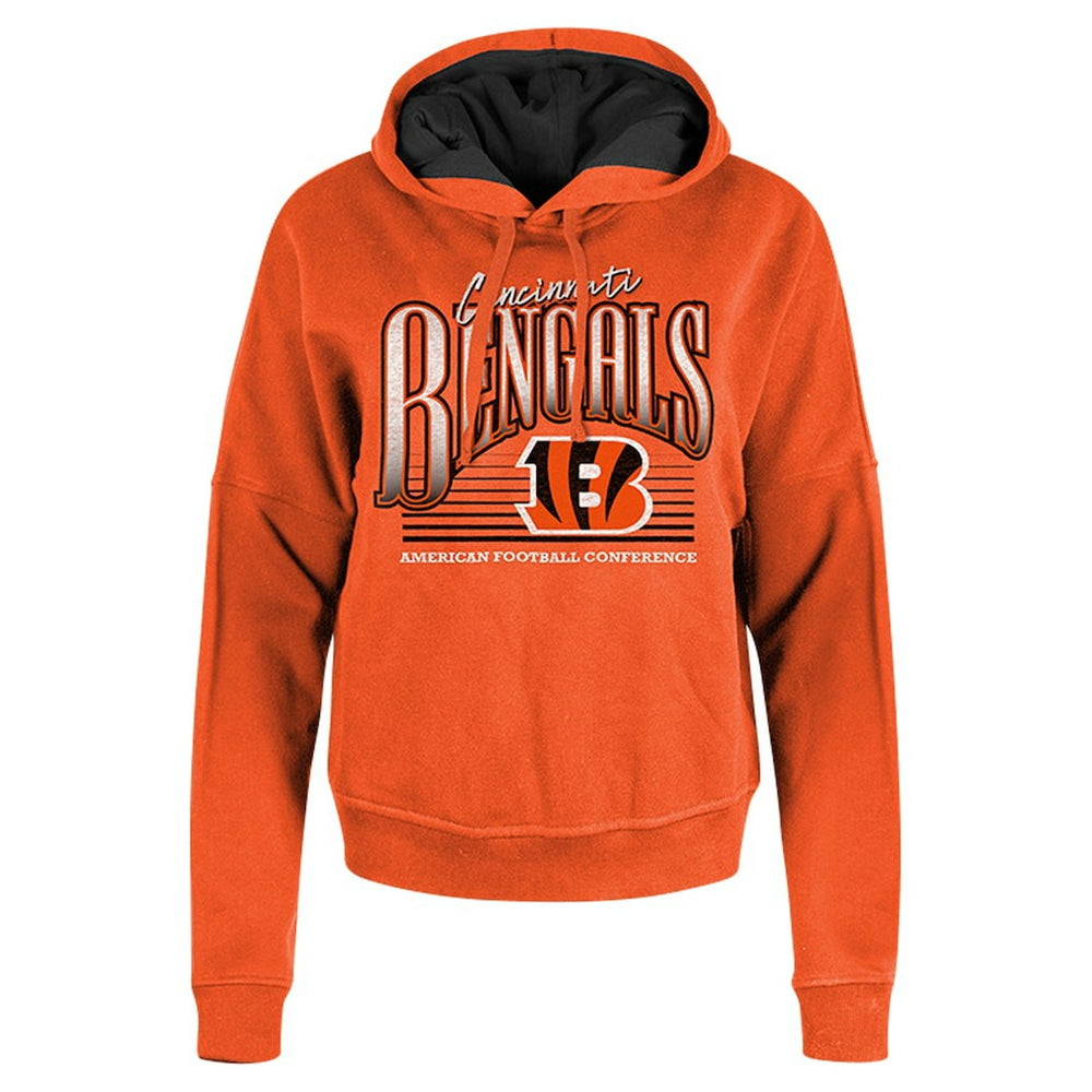 Cincinnati Bengals New Era Women's Boxy Pullover Hoodie - Orange on sale