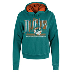 Miami Dolphins New Era Women's Throwback Boxy Pullover Hoodie - Aqua for sale