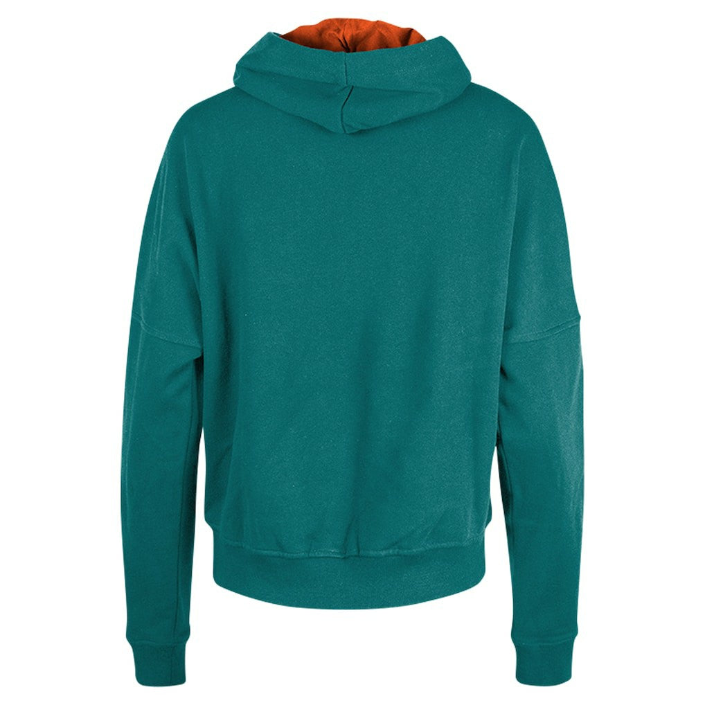 Miami Dolphins New Era Women's Throwback Boxy Pullover Hoodie - Aqua for sale