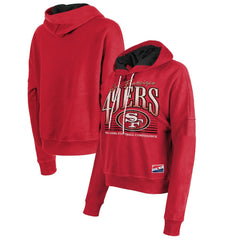 San Francisco 49ers New Era Women's Boxy Pullover Hoodie - Scarlet sale