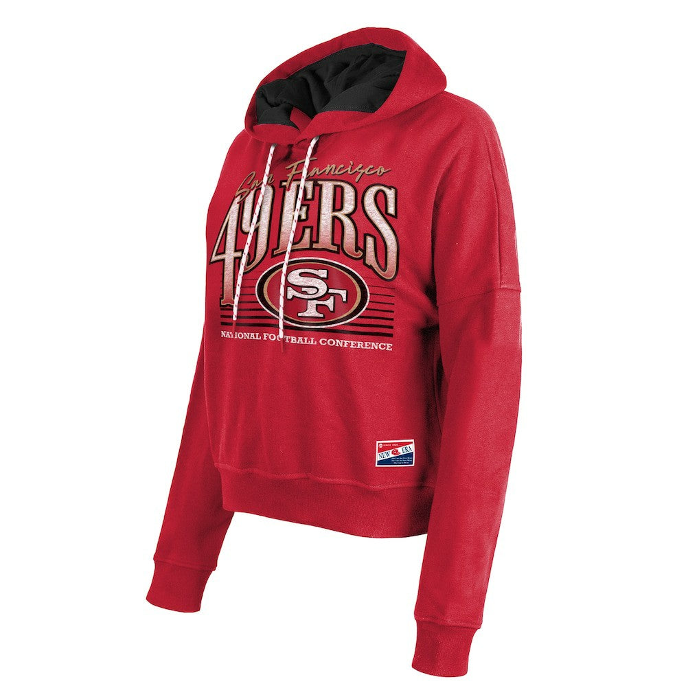 San Francisco 49ers New Era Women's Boxy Pullover Hoodie - Scarlet sale