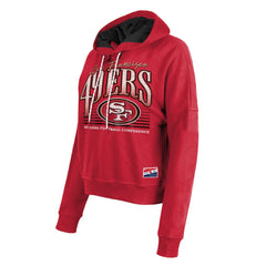 San Francisco 49ers New Era Women's Boxy Pullover Hoodie - Scarlet sale