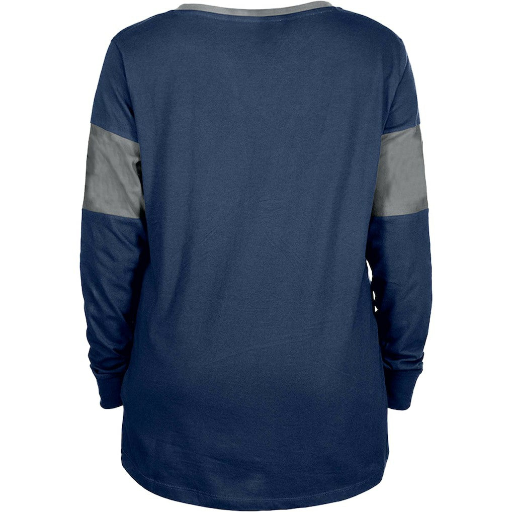 Dallas Cowboys New Era Women's Lace-Up Notch-Neck Long Sleeve T-Shirt - Navy cheap