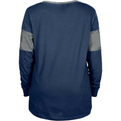 Dallas Cowboys New Era Women's Lace-Up Notch-Neck Long Sleeve T-Shirt - Navy cheap