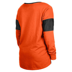 Cincinnati Bengals New Era Women's Lace-Up Notch-Neck Long Sleeve T-Shirt - Orange for sale