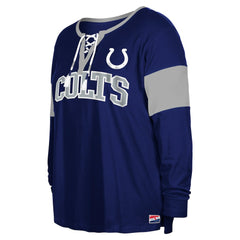 Indianapolis Colts New Era Women's Plus Size Lace-Up Notch Neck Long Sleeve T-Shirt  - Royal sale