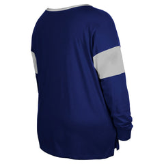 Indianapolis Colts New Era Women's Plus Size Lace-Up Notch Neck Long Sleeve T-Shirt  - Royal sale