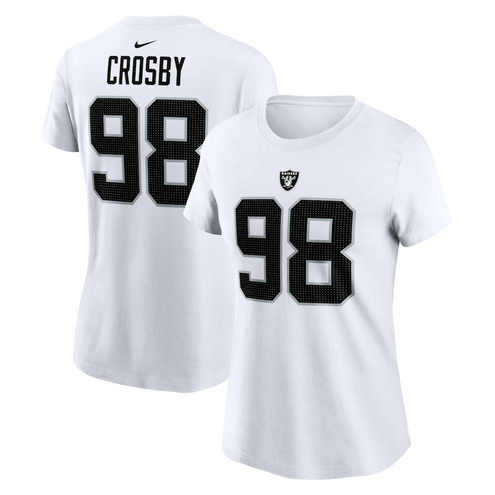 Maxx Crosby Las Vegas Raiders Women's Player Name & Number T-Shirt - White for sale