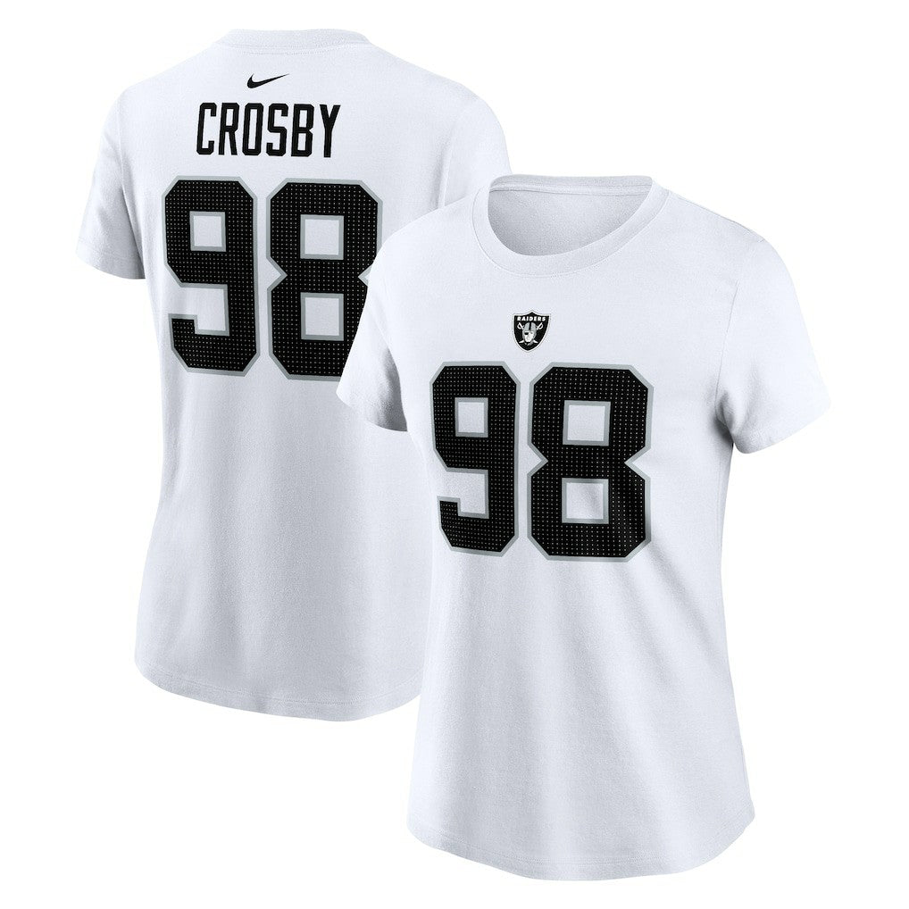Maxx Crosby Las Vegas Raiders Women's Player Name & Number T-Shirt - White for sale