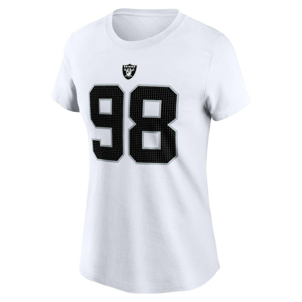 Maxx Crosby Las Vegas Raiders Women's Player Name & Number T-Shirt - White for sale