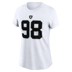 Maxx Crosby Las Vegas Raiders Women's Player Name & Number T-Shirt - White for sale