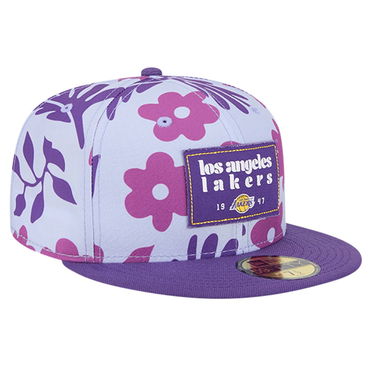Los Angeles Lakers Palm Fronds 2-Tone 59FIFTY Fitted Hat - Purple for sale