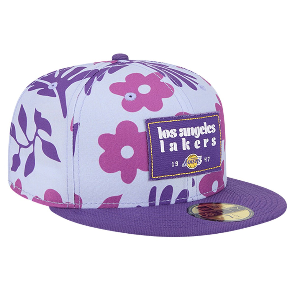 Los Angeles Lakers Palm Fronds 2-Tone 59FIFTY Fitted Hat - Purple for sale
