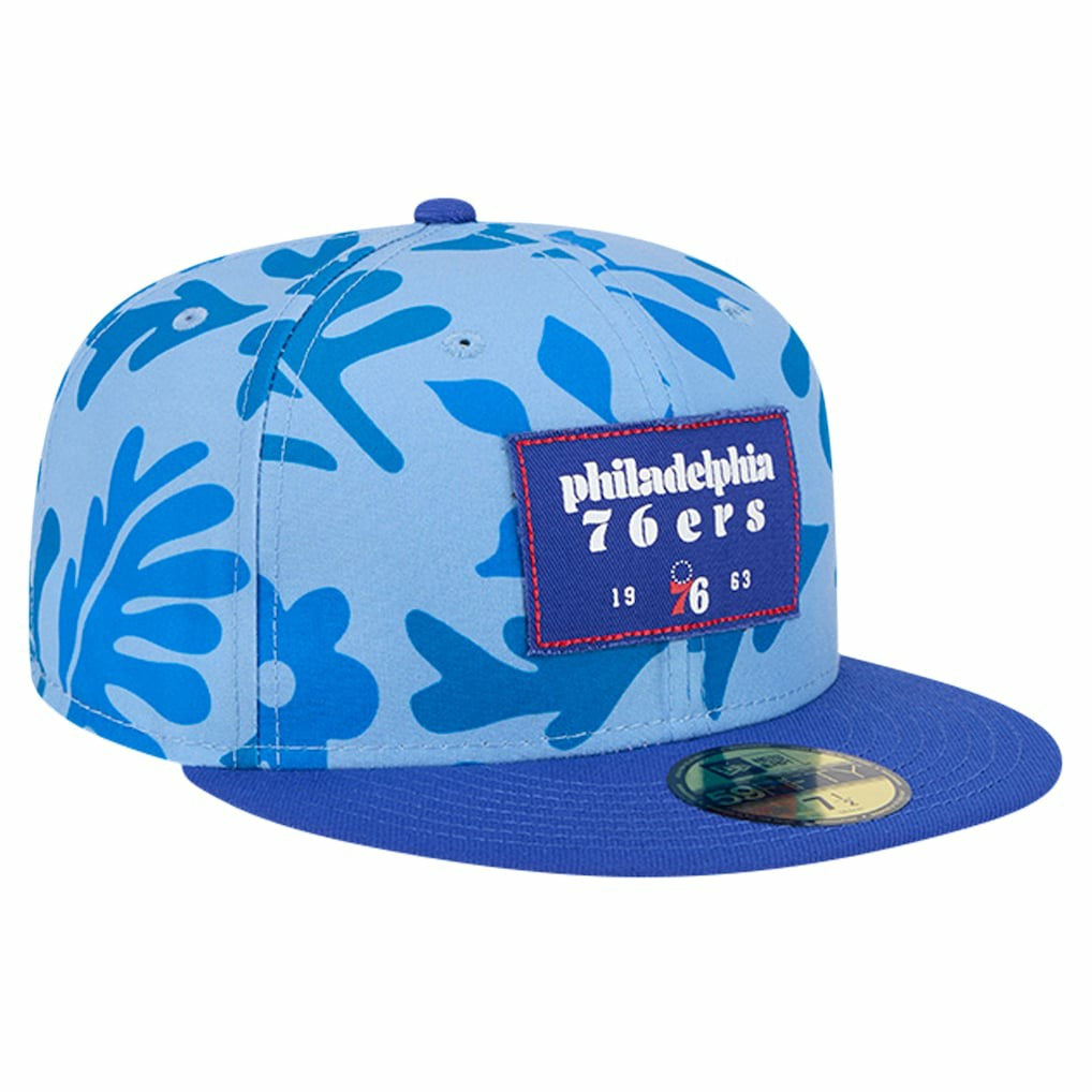 Philadelphia 76ers Palm Fronds 2-Tone 59FIFTY Fitted Hat - Royal online