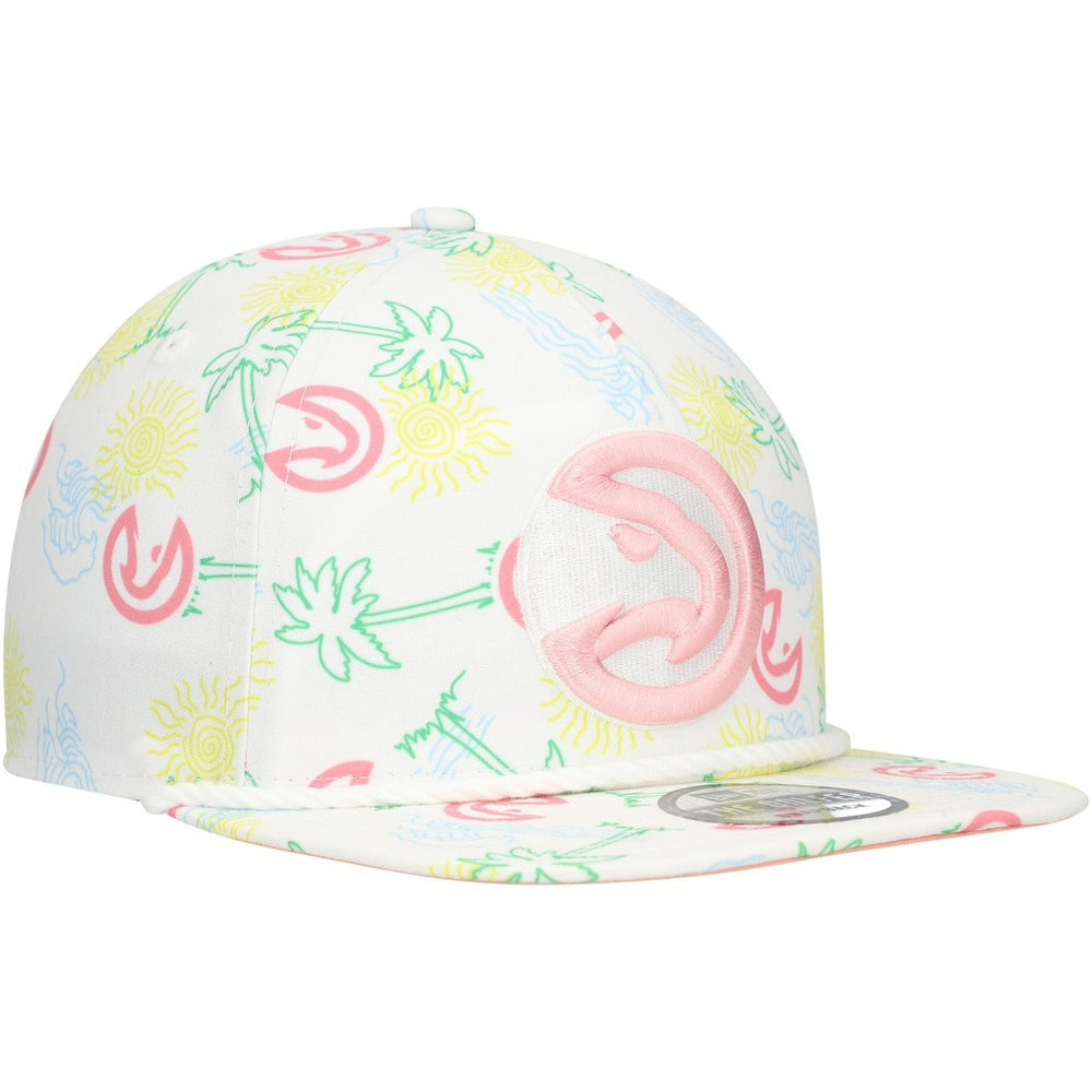 Atlanta Hawks Palm Trees and Waves Golfer Adjustable Hat - White discount