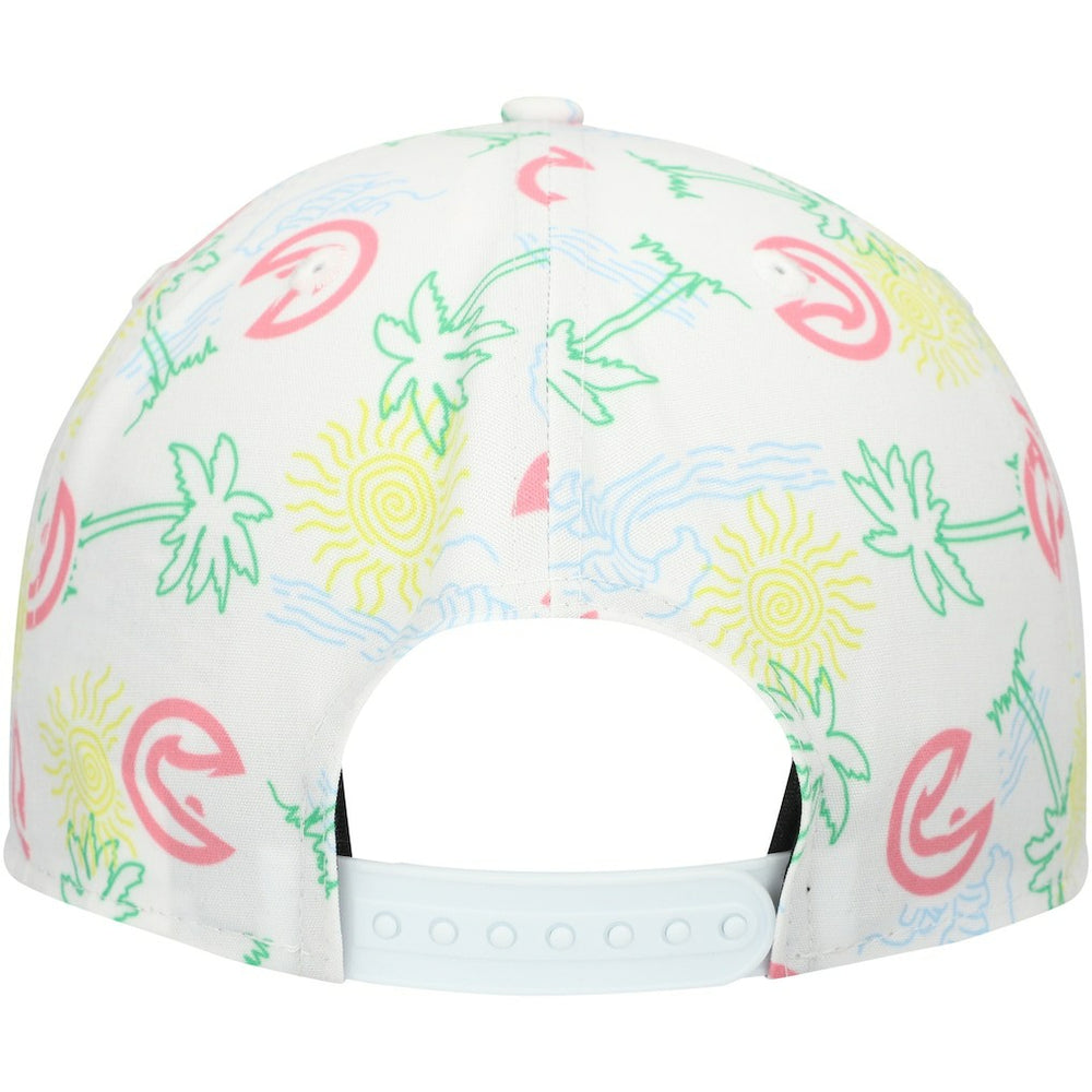 Atlanta Hawks Palm Trees and Waves Golfer Adjustable Hat - White discount
