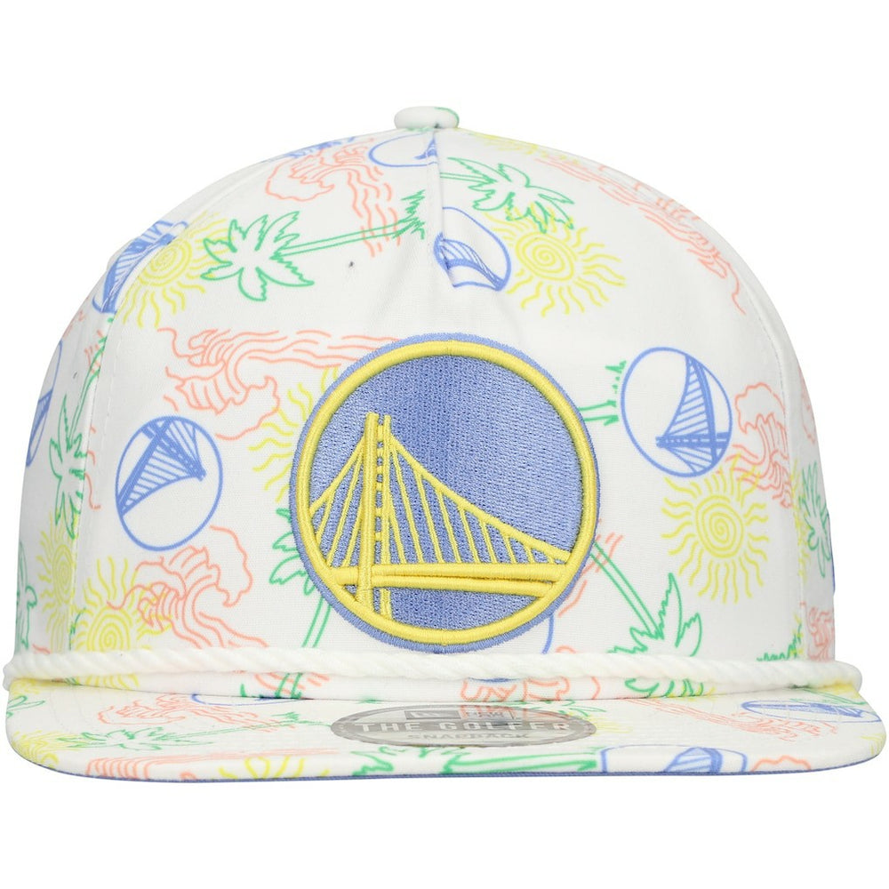 Golden State Warriors Palm Trees and Waves Golfer Adjustable Hat sale - White sale