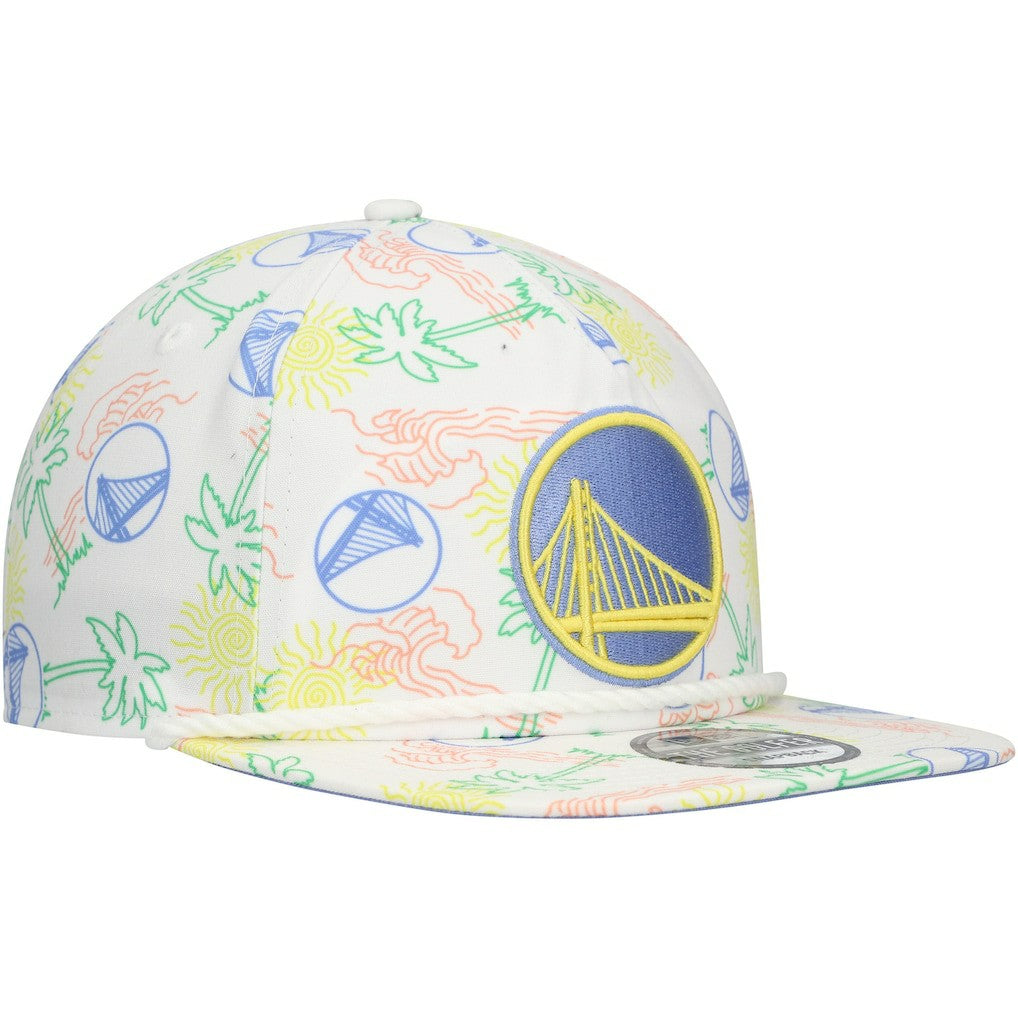 Golden State Warriors Palm Trees and Waves Golfer Adjustable Hat sale - White sale