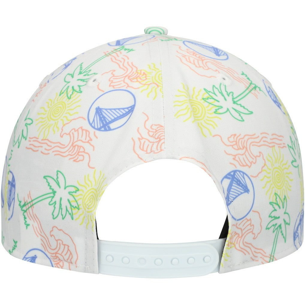 Golden State Warriors Palm Trees and Waves Golfer Adjustable Hat sale - White sale