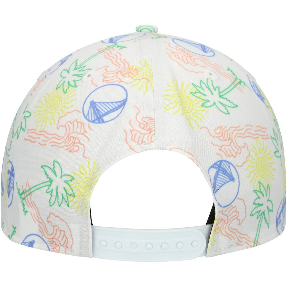 Golden State Warriors Palm Trees and Waves Golfer Adjustable Hat sale - White sale