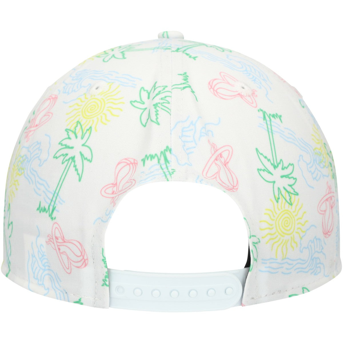 Miami Heat Palm Trees and Waves Golfer Adjustable Hat - White discount